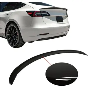 Rear Trunk Spoiler Wing Lip Compatible with 2017-2023 Tesla Model 3 Tail Wing Rear Trunk Lid ABS Plastic (Glossy Black) Car Accessories