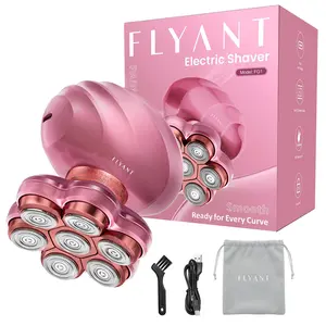 Flyant 7D Body Electric Shaver for Women, Rechargeable Electric Razors, IPX7 Waterproof Wet Dry biknini trimmer, electric head shaver, Lady Hair Remover for Face Underarm Pubic, Cordless, Flawless, Gift