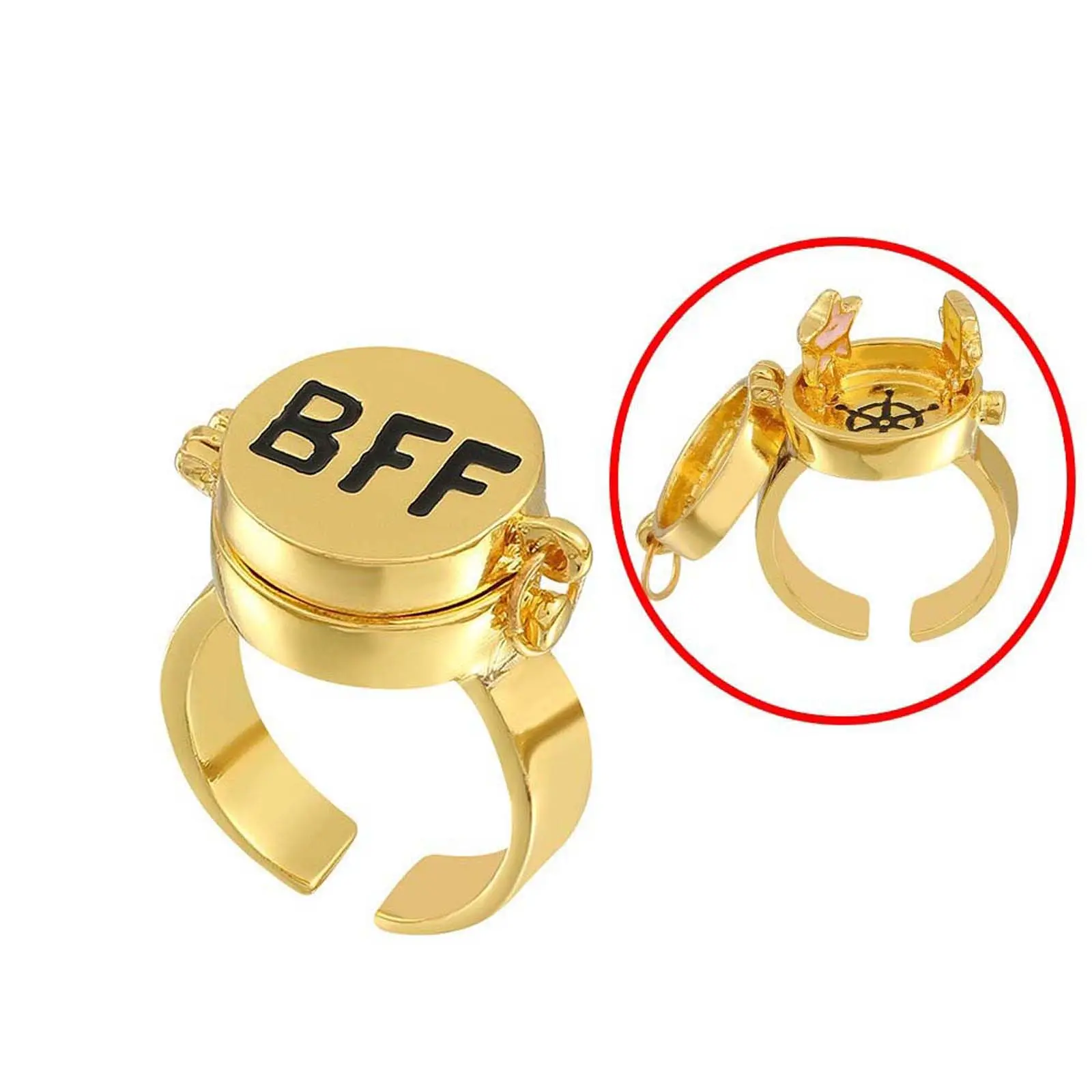 Unisex Adjustable Opening Fidget Spinner Ring, Openable Rotating Artificial Gemstone Friendship Jewelry, Daily Gift to Celebrate Connection