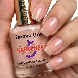 Tinovo Uno 12ml Nude Pink Nail Strengthener Nail Care Solution - Quick-drying, alcohol-free formula for fragile and thin nails. Smooth application for long-lasting manicure. Nail Care Product