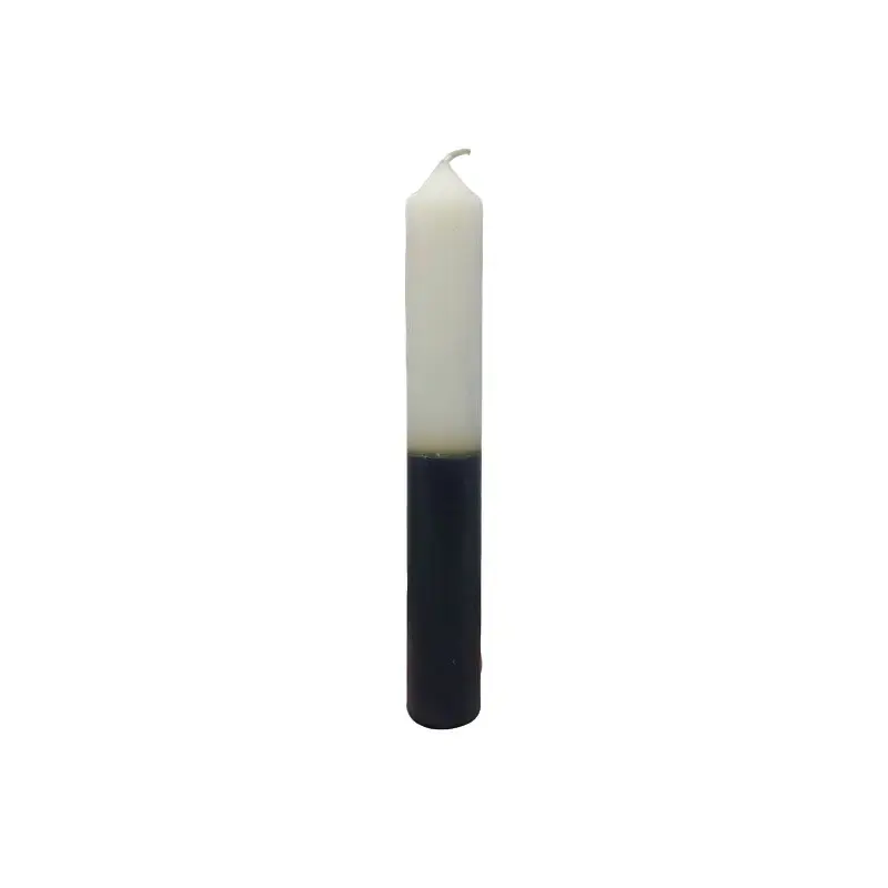 Dual White/Black Candle 9"