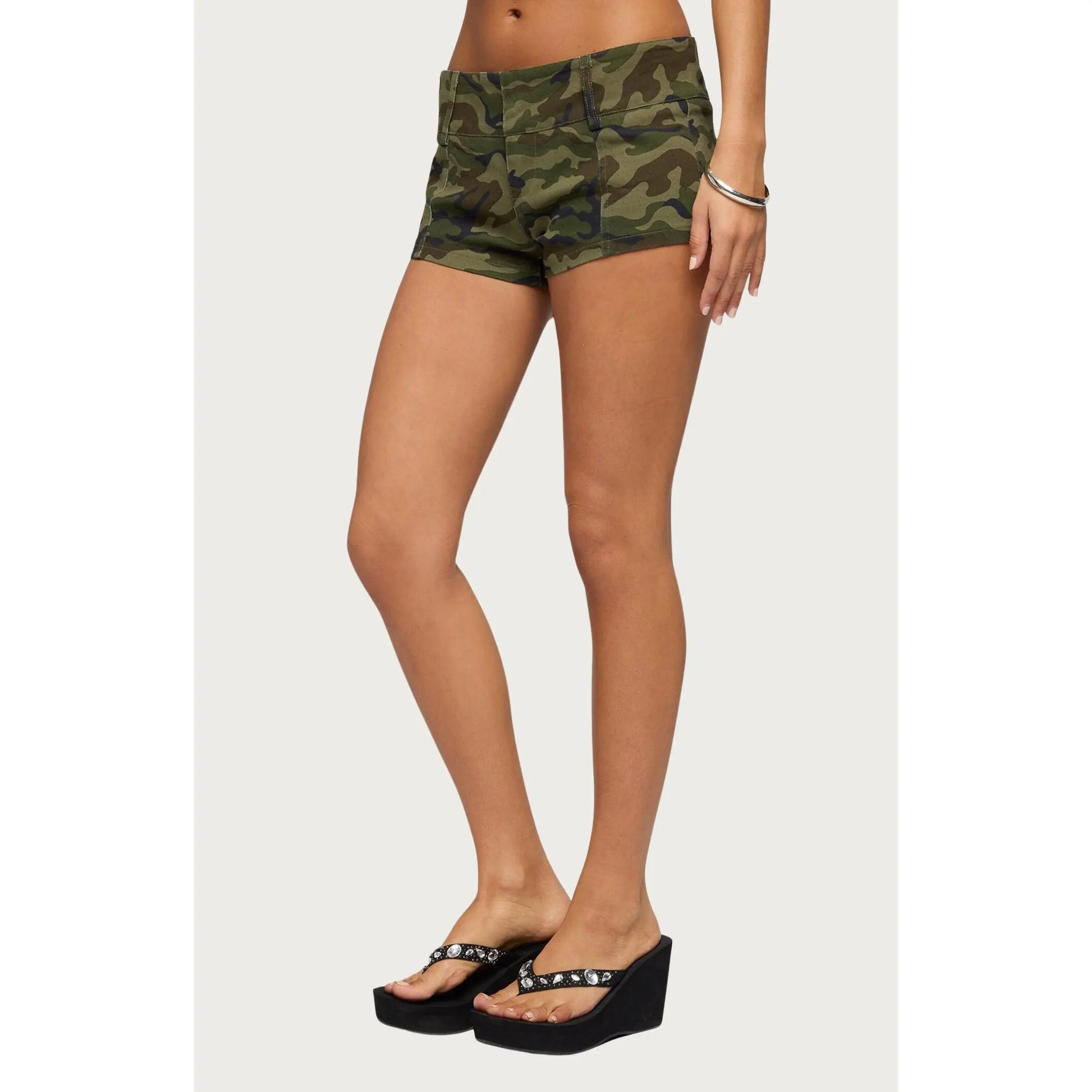 Edikted Women's Camo Craze Stretch Micro Shorts Edikted Women's Camo Craze Stretch Micro Shorts