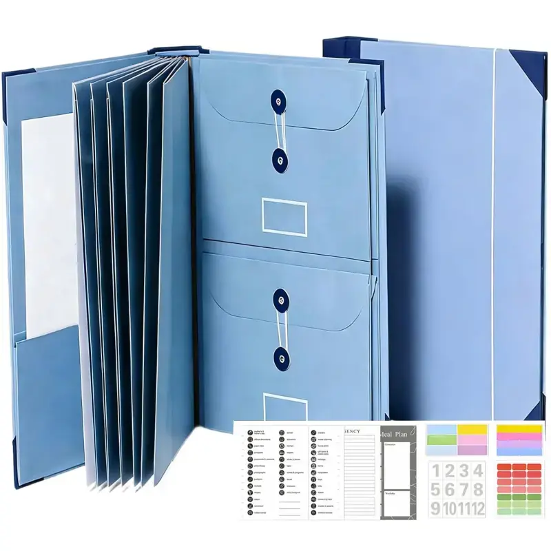Accordion File Organizer for Important Documents, Manila Pocket Document Folder with Labeled Pockets, Expanding Folder for Passports, Birth Certificates, Important Papers, Office & Home Storage summerwins
