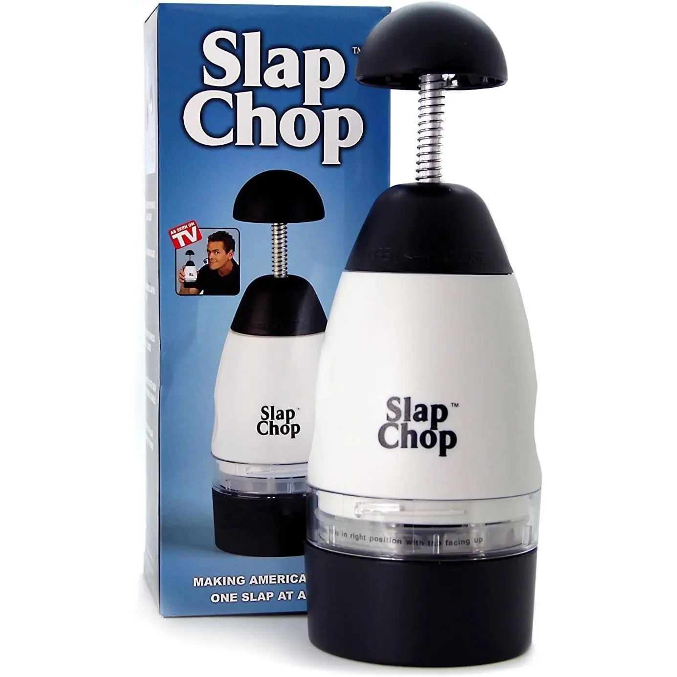 Original Slap Chop Slicer Chopper with Stainless Steel Blades & Butterfly Opening for Easy Cleaning - Vegetable Chopper Gadget, Mini Chopper for Salads - Kitchen Accessory