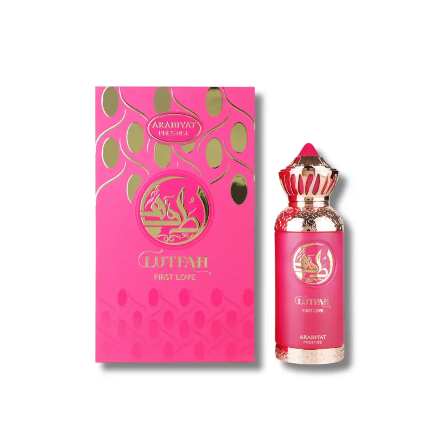 Arabiyat Prestige Lutfah First Love Eau De Parfum (2.7 fl oz) for Women - Luxurious EDP Fragrance with Lemon Cassis, Jasmine, Lactonic Notes, Saffron Vanilla, Long-Lasting Floral Arabian Women's Fragrance, Elegant Choice for Dates and Events, Long Lasting