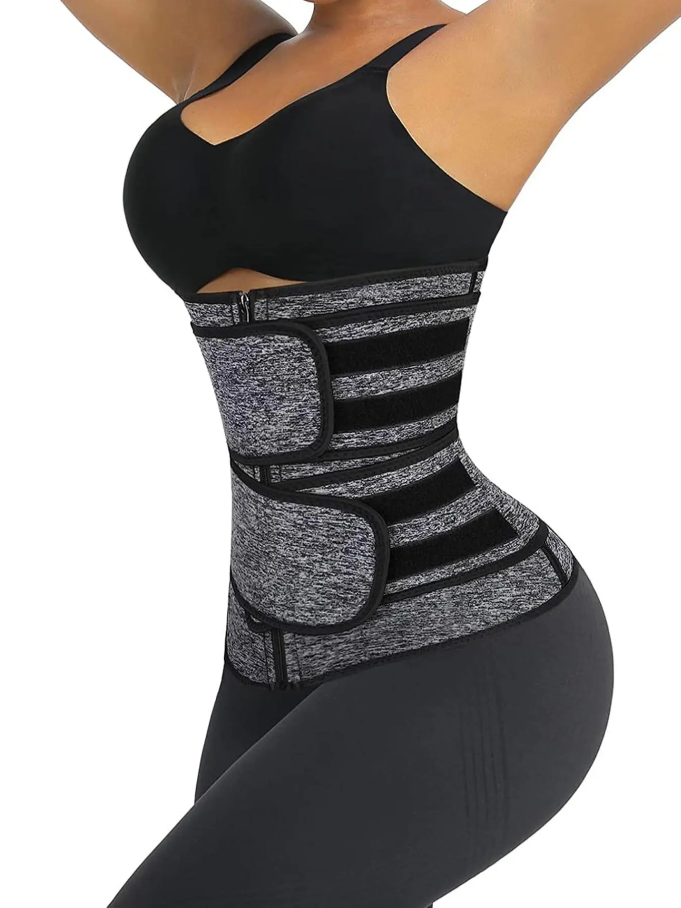 Women's Contrast Binding Zip Front Adjustable Everyday Waist Trainer, Compression Trimmer Belt Waist Cincher, Lady Tummy Control Fajas Shapewear Clothes Valentine's Day, Belly Binder, Womenswear, Underwear
