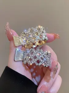 Women's Crystal Embellished Hollow Hair Claw Fashion Accessories, Perfect for Parties Weddings Balls Daily Wear, Beautiful Gift for Her