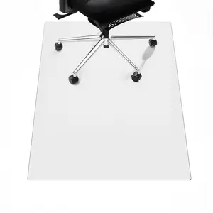 Heavy Duty Office Chair Mat - Non-Slip Clear PET Floor Protector for Carpet - Easy Glide Durable Plastic - Flat Shipped Square Mat for Rolling Chairs, 45" x 53", 2.2mm Thick