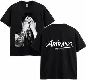 Vintage Boys Arirang World Tour 2026 Shirt, Retro Black & White Aesthetic Shirts, RM Jin Suga J Hope Jimin V Jung Kook Lightweight Cotton Tee, Gift Merch For KPOP Army Fans