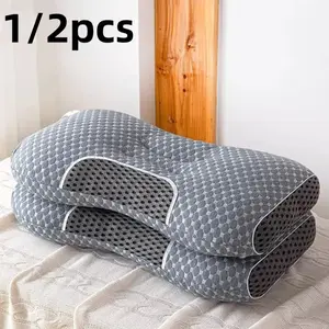 High-End 3D Ergonomic Neck Pillow, Side-Sleeping Pillow, Cervical Support, Breathable Pillowcase, Large Size, Polyester Fiber Wadding