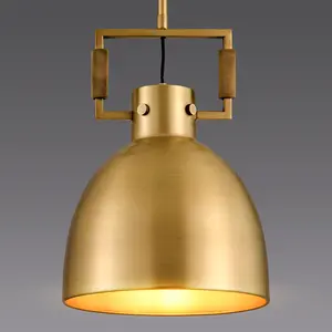 Pendant Lights Kitchen Island, 10" Industrial Pendant Light Fixtures Vintage Brass Farmhouse Pendant Lights Dome Shade for Kitchen Dining Room Hallway Restaurant