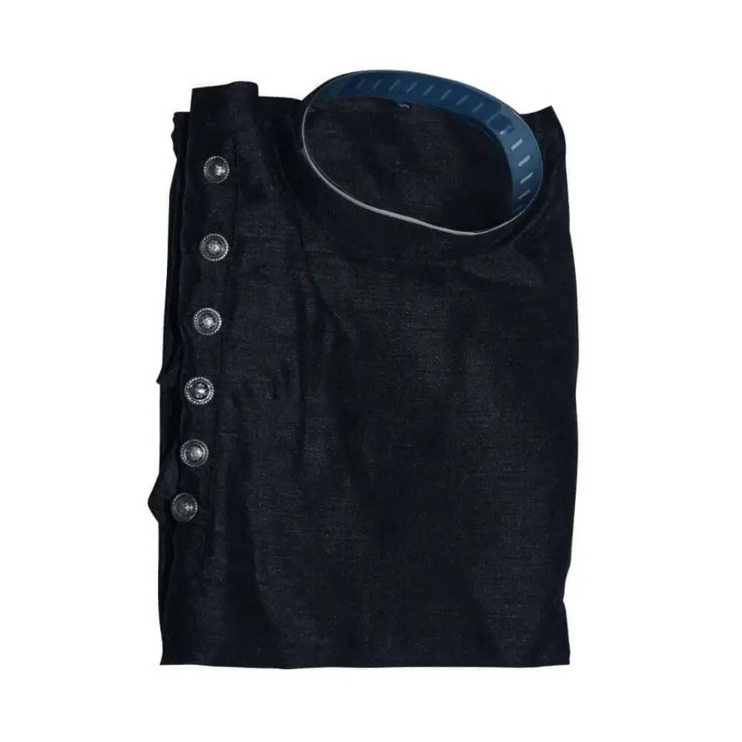 Black Angrakha Style Boys Kurta Set