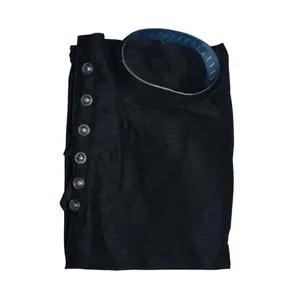 Black Angrakha Style Boys Kurta Set