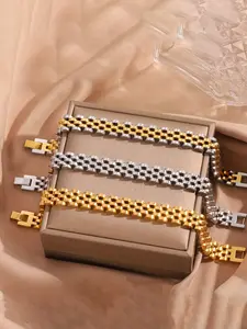 Vintage style stainless steel bracelet, unisex metal strap, Fashionable Bracelet, Stackable Bracelet, gold and silver fashion accessories, stainless steel bracelet set, party accessories, Father's Day gift, Valentine's Day gift