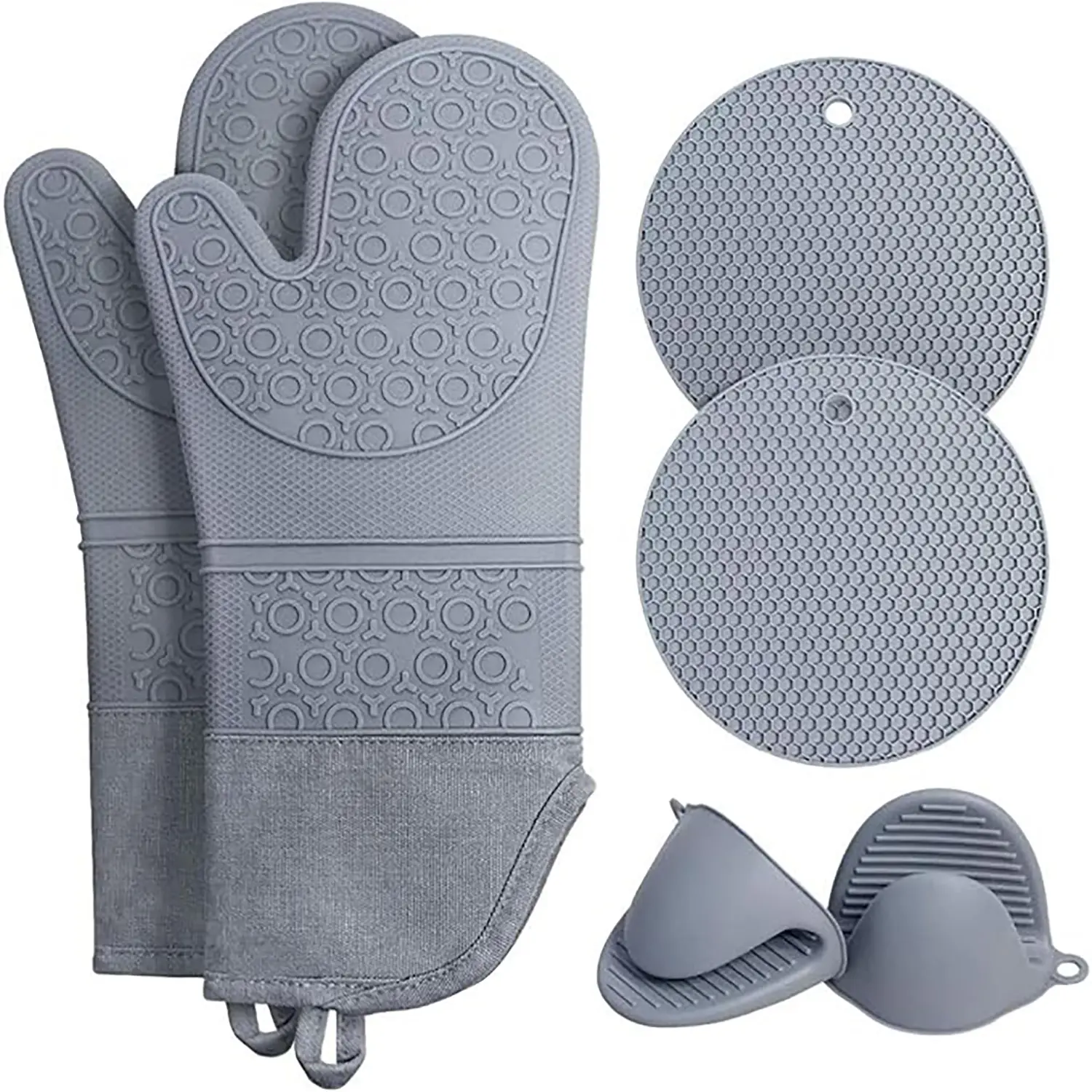 Silicone Heat Resistant Oven Gloves, Waterproof Non-Slip Kitchen Baking Mitts, Thickened High Temperature Protection, Durable Cooking Accessories, Insulated, Bakeware, Kitchenware, Home