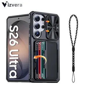 Vizvera for Samsung Galaxy S26 Ultra Wallet Case w/ Card Holder (4 Cards) | RFID Blocking | Camera Cover | Shockproof