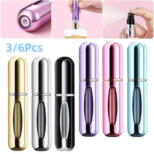 3/6 Packs of Portable Refillable Mini Mist Spray Bottles, Travel Size Perfume Sprayer Set, 5ML Capacity, Ideal for On-The-Go Use, Compact, Makeup Container Set