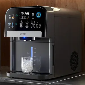 ecozy Nugget Ice Maker Dispenser, Real Sonic Ice, Smart 2-in-1 Pebble Ice Machine Countertop & Water Dispenser with App Control, Easy Self-Cleaning, Ultra-quiet, Auto Lighting, TDS Monitor, Measured Dispensing, 33Lbs/Day,  Christmas Gift, Holiday Gift