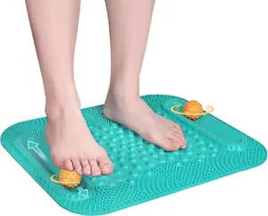 Foot Massage Mat, 5-Zone Reflexology Mat with Dual Massage Ball Tracks, Home & Gym Use, 20.1'' x 17 ''