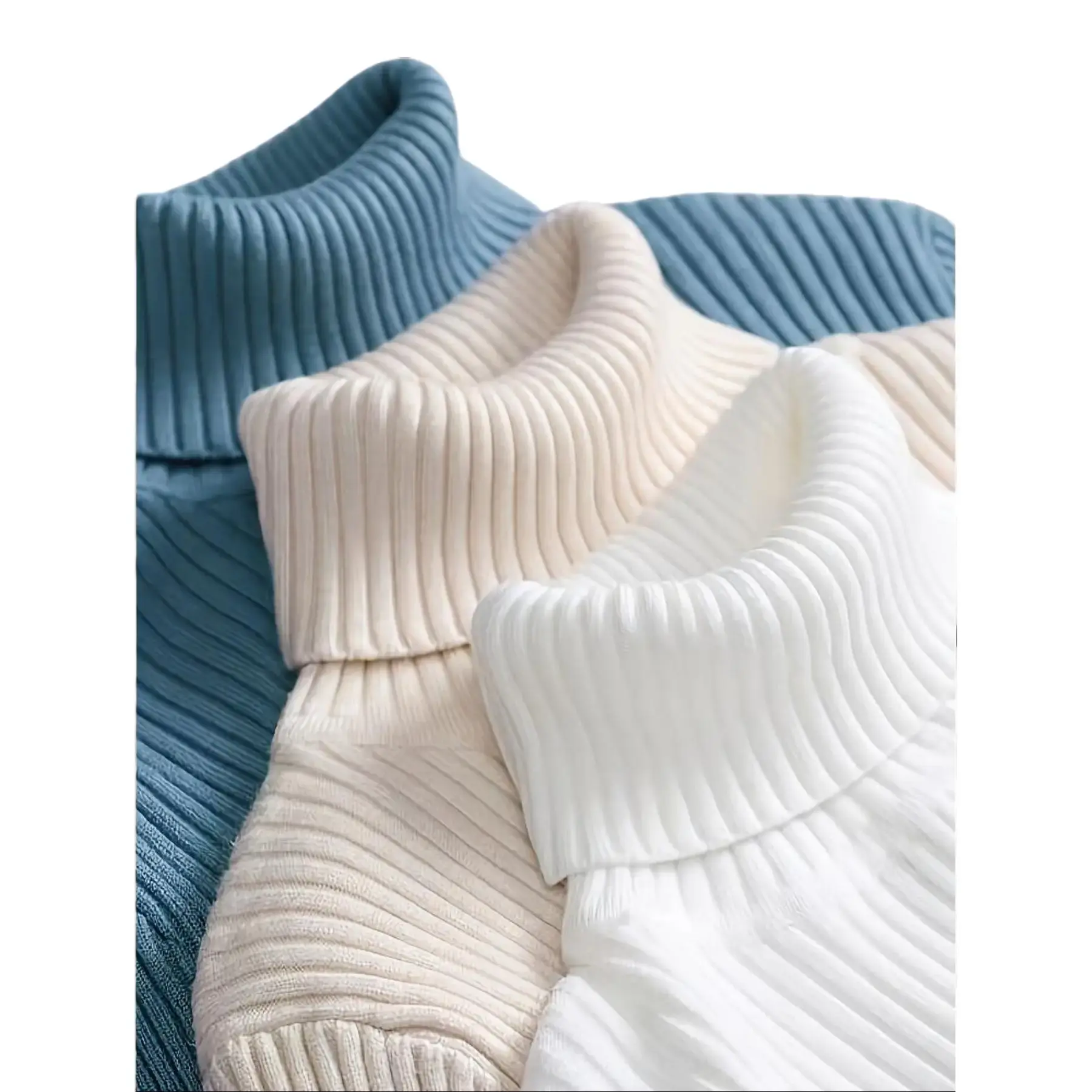 Women's 3-Pack Turtle Neck Pullovers, Women's Clothes, Soft Knit Warm Plain Tops, Slight Stretch, Long Sleeve Regular Length, Business Office Wear Elegant High Neck Sweaters(Suitable for 40kg-60kg)