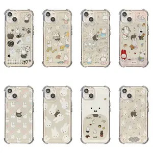 Cute Miffy Kawaii Rabbit Y2K Fashion INS Unique Artistic Design Phone Case for IPhone 17 16 15 14 13 12 11 Pro Max Plus Air Protective Shockproof Drop-proof Retro Stylish Gift