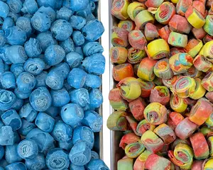 Tahoe Treats Freeze Dried Tropical Blue Raspberry Fruit Roll Crunch Bites - 3 oz Bag, Fruity Candy Treats Crunchy