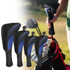 Golf Club Head Cover for Driver Fairway 4 Pcs Woods Headcovers, Golf Accessories Hybrid Head Covers Set with Interchangeable Tags 3 4 5 7 X