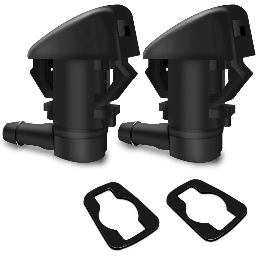 2-Piece Car Washer Nozzles Front Windshield Wiper Spray Kit For Jeep, Chevy - Replaces 55157323AA, 55157352AA, 55372143AB, 68260443AA, 55079049AA, 15247800, Car Washer Nozzle
