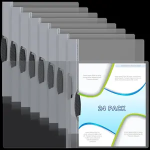 24 Pcs Clear Report Covers with Sliding Bar and Clip Presentation Folders Resume Folders for Classroom Business Files Documents School Office, 9.4 x 11.8 Inches(Clear)