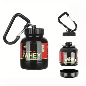 100Ml Mini Portable Protein Powder Bottle Funnel with Keychain Travel Storage