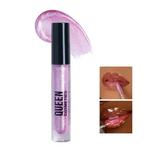 Queen Cosmetics Moonstone Gloss Lipstick Shimmering Pink Finish High Shine Lipgloss for Makeup Care Vegan Cruelty Free Moisturizer