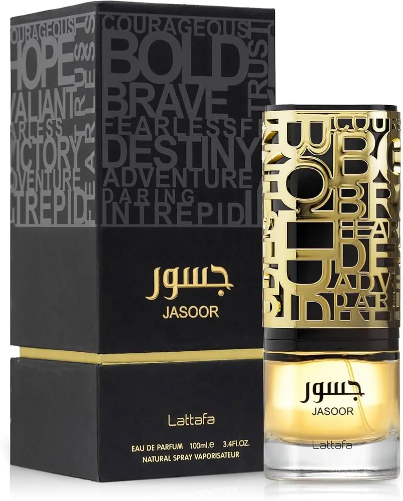 Lattafa Jasoor Eau de Parfum (EDP) for Adults - 3.4 oz/100 ml Single Item Bottle, Long-Lasting Arabic-Inspired Aromatic Fragrance with Bergamot, Leather, Tonka, Lavender, Amber, Vetiver, Woody, Citrus Notes, Men's Cologne, Self Care Signature Scent, Self,