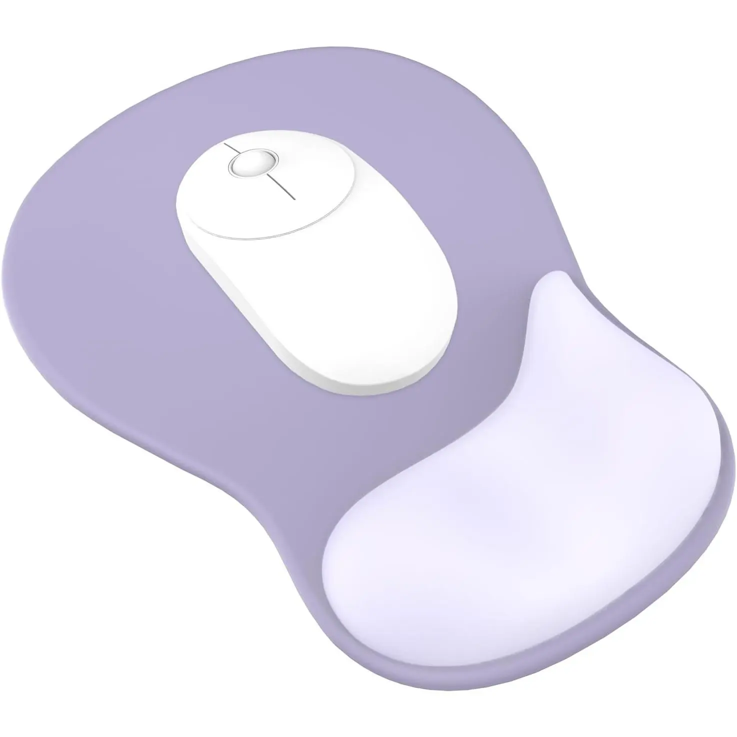 Z-RGP18 Purple Gaming Mousepad with Durable Gel Wrist Rest, Ergonomic Smooth Precise Support, Non-Slip PU Base, Washable for Work & Home Pain Relief, Stable Computer Accessory, 02Purple