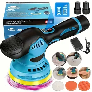 Wireless Car Polisher, Vehicle Polishing Kit with Battery, Blue, for Car Scratches, Detailing Repair Tool Set