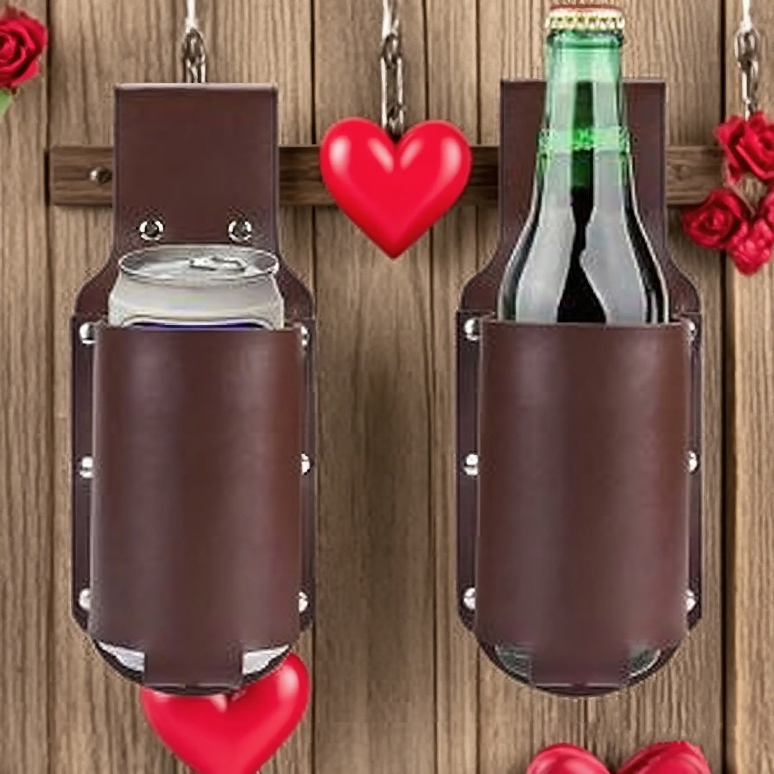 2026 Durable Classic Leather Drink Bottle Holster - Multi-Use Reinforced Stitching Waist Belt Beer Holder, Fits Bottles for Camping, Outdoor Festivals, Gifting for Friends Who Work Outdoors