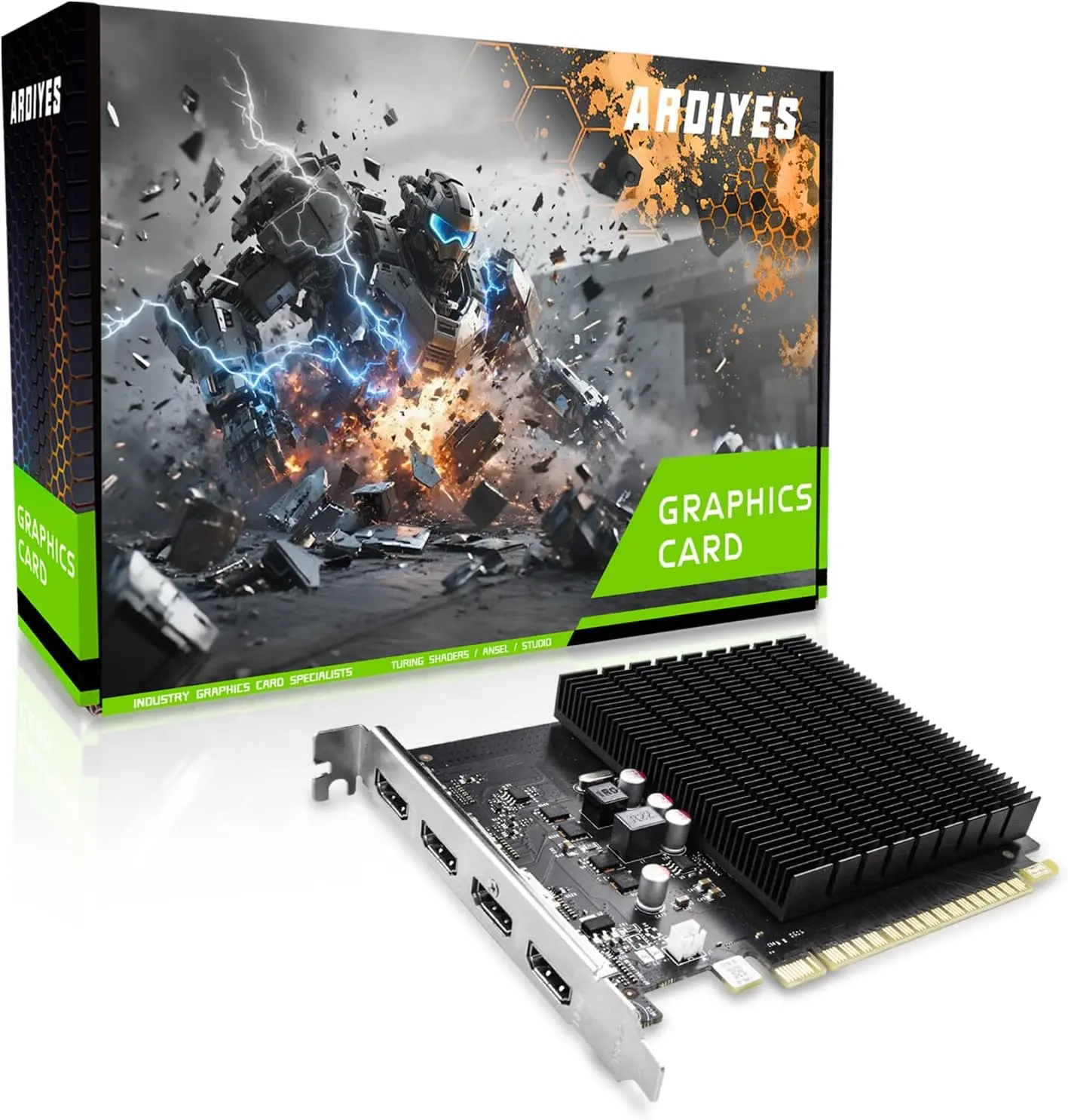 GT 730 4GB GDDR3 GPU 4X HDMI Graphics Card, 4 Independent Display Multi-Monitor Setup, 64-bit DDR3 Video Card