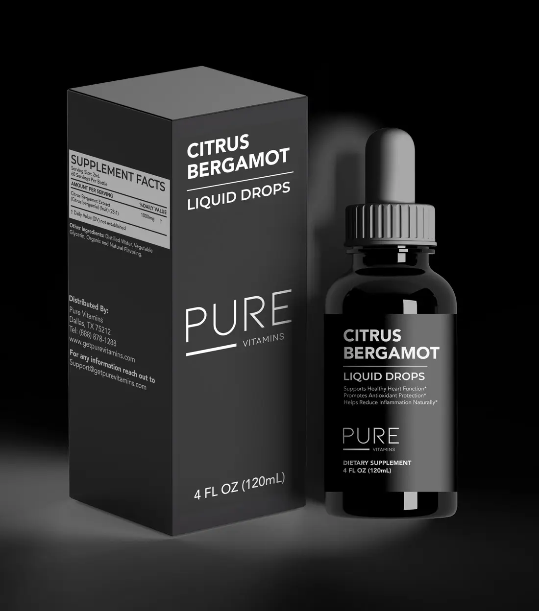 Pure Vitamins Citrus Bergamot Liquid Drops - 4 Fl Oz