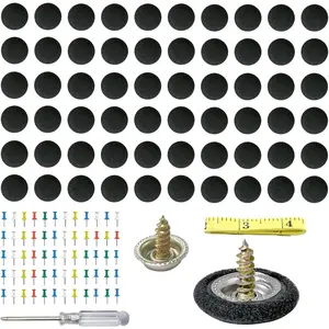 60 PCS Car Roof Headliner Repair Kit, Auto Roof Snap Rivets Retainer with Installation Tool, Interior Ceiling Sagging Headliner Cloth Fixing Repair Buckle for All Vehicles (Black Flannel)