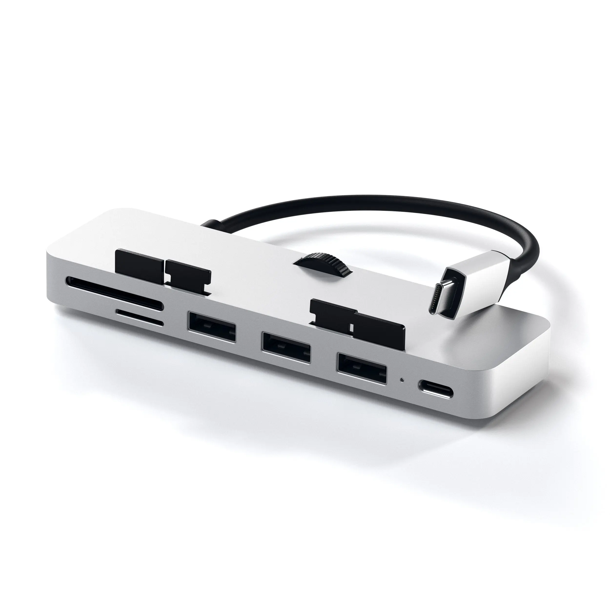 Satechi Aluminum Type-C Clamp Hub Pro with USB-C Data Port, USB-A 3.0 Data, Micro/SD Card Reader - Compatible with 2020/2019/2017 iMac & iMac Pro, Does Not Fit 2021 iMac (Space Gray) Type C Usb Usb C Interface Type C Devices Type C Ports