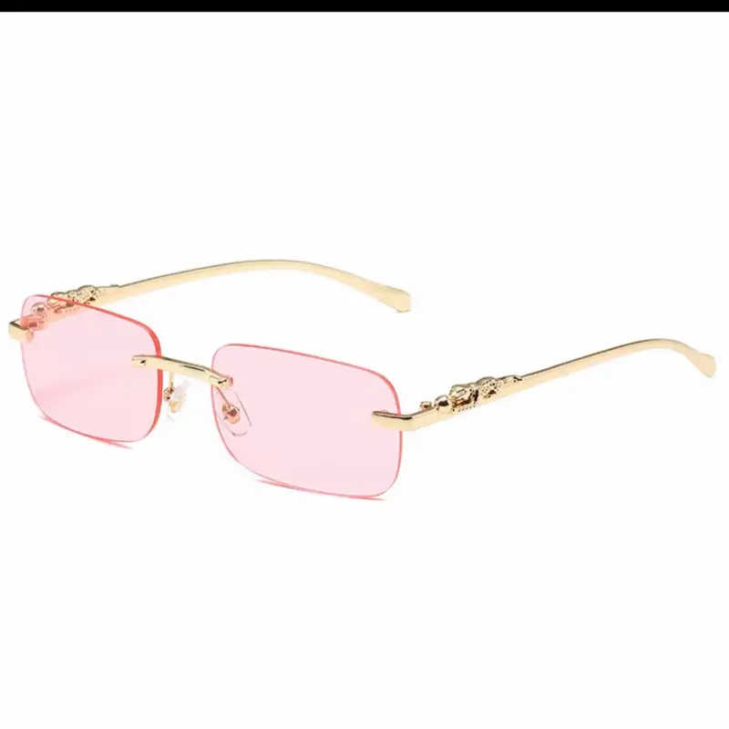 Cheetah Sunglasses with Pink Lenses and Gold Frame for Stylish Look