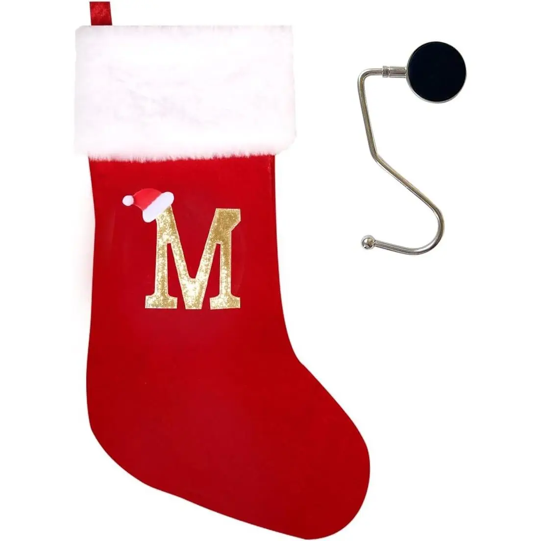 20 Inches Monogrammed Christmas Stockings with Letters,Super Soft Christmas Stockings Large Monogram Stockings Red Letter Stockings for Christmas Holiday Xmas Gift…