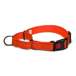 Reflective Dog Training Collar with Locking Buckle, Heavy Duty Nylon P-Chain No-Pull Dog Collar for Large Medium Dogs, Adjustable Comfort Pet Safety Collar