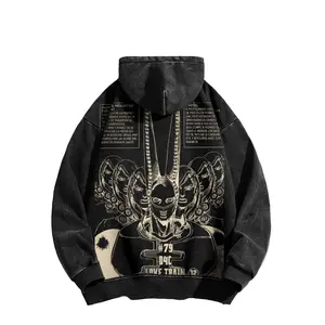 D4C acid wash hoodie SBR Funny Valentine JoJo's Bizarre Adventure “ Themed American street wear --Long Sleeve Cotton Unisex daily comfort out fit