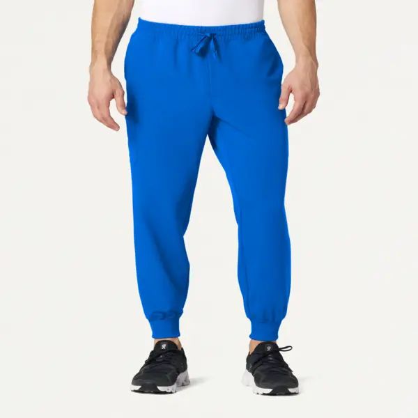 JAANUU Osmo Men's Scrub Jogger Pants - Mid-Rise Classic Fit, 4-Way Stretch Blend, Functional Medical Workwear with 8 Pockets & Varied Inseams, Male, Many Pockets, Stretch Fabric, Ultralast 4-Way Stretch, 18% Rayon