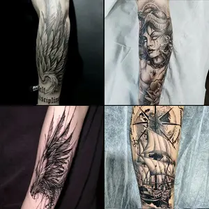 6 herbal tattoo stickers, including sailing, feather elements and other styles, last for 7-15 days, waterproof and friction-resistant, the effect is real, suitable for people who are afraid of pain and do not want to get tattoos