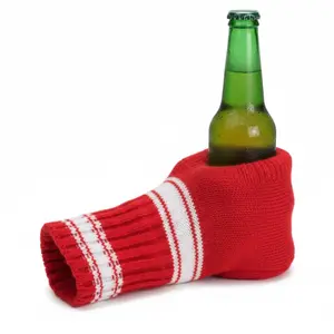 Classic Knitting Meridian Point Beer Mittens - Ambidextrous Fashion Gloves with Built-In Base, Keeps Drinks Cold & Hands Warm, Novelty Gift for Beer Lovers, Party Fashion Accessory