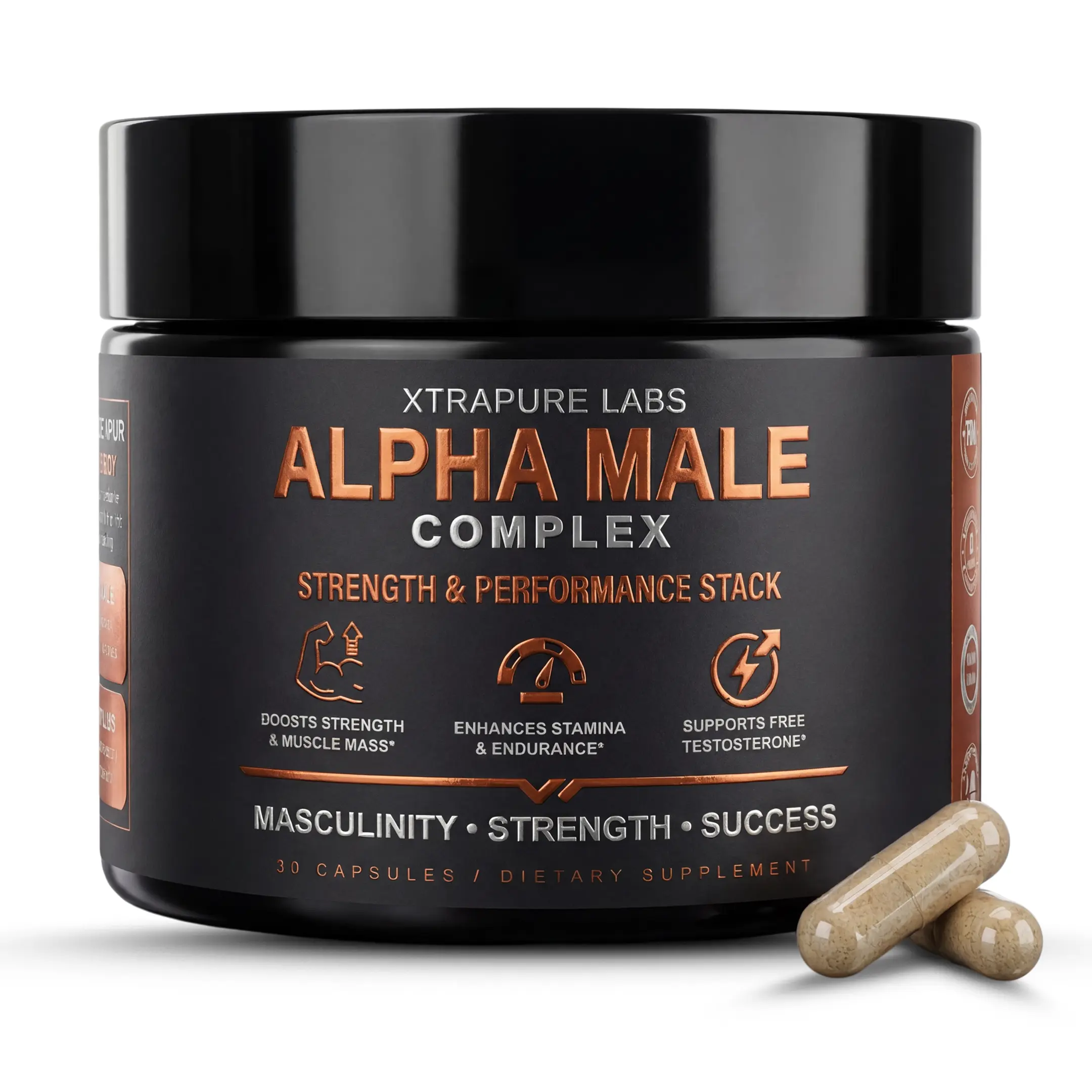 Alpha Male Complex – Strength & Performance Stack | Fadogia Agrestis & Epimedium | 30 Capsules