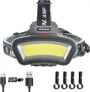 Headlamp LED Headlight Rechargeable 22000 High Lumen USB  Light,  Lamp COB Floodlight with Red Light for Adults - Night Fishing, Construction, Maintenance - 90 Adjustable