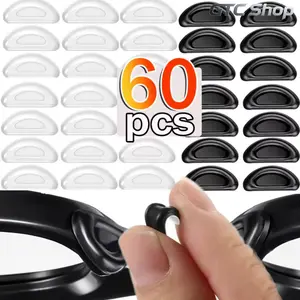40/60Pcs Adhesive Silicone Nose Pads, Non Slip Transparent Glasses Nosepads, Self-Adhesive Soft Silicone Cushions, Anti-Slip Comfort Fit Eyewear Replacement Accessories for Eyeglasses summerwins