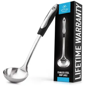 12-Inch Stainless Steel Soup Ladle - Durable and Easy to Clean, Perfect for Serving Soups, Stews, and Sauces Kitchen Sturdy Utensils